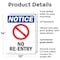 Signmission No Re-Entry OSHA Notice Sign, Plastic, 10in W x 14in L, 2PK OS-2PACK-NS-P-1014-V-14771 - alternate 4